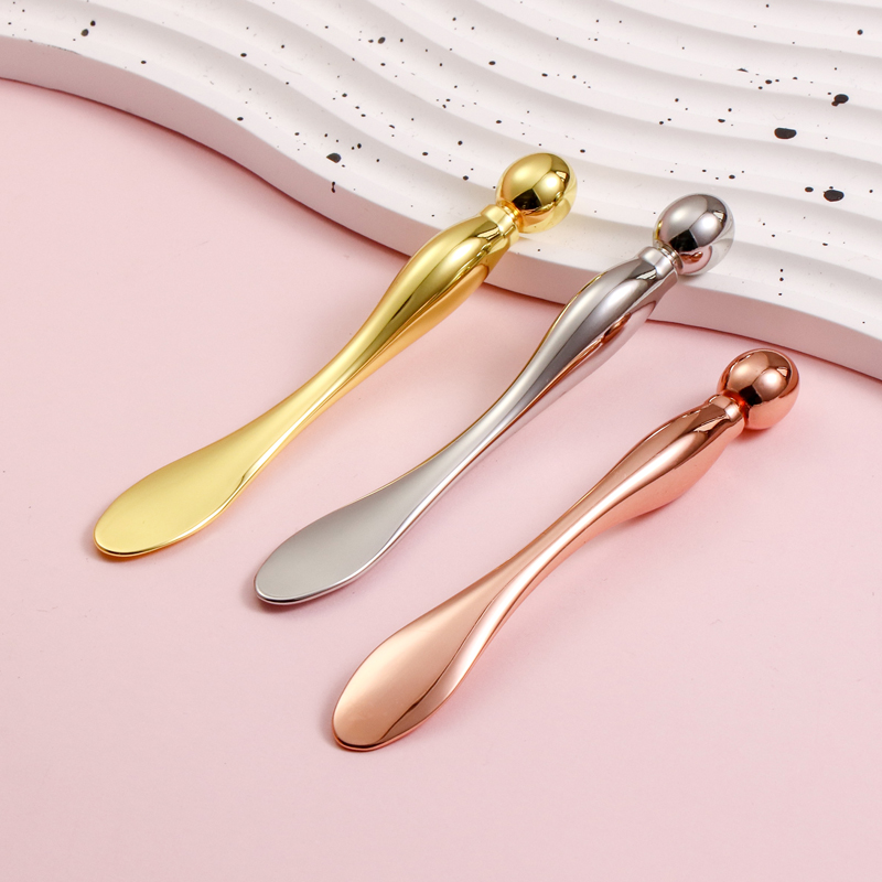 Rose Gold 10cm Double Head Metal Cosmetic Spatula